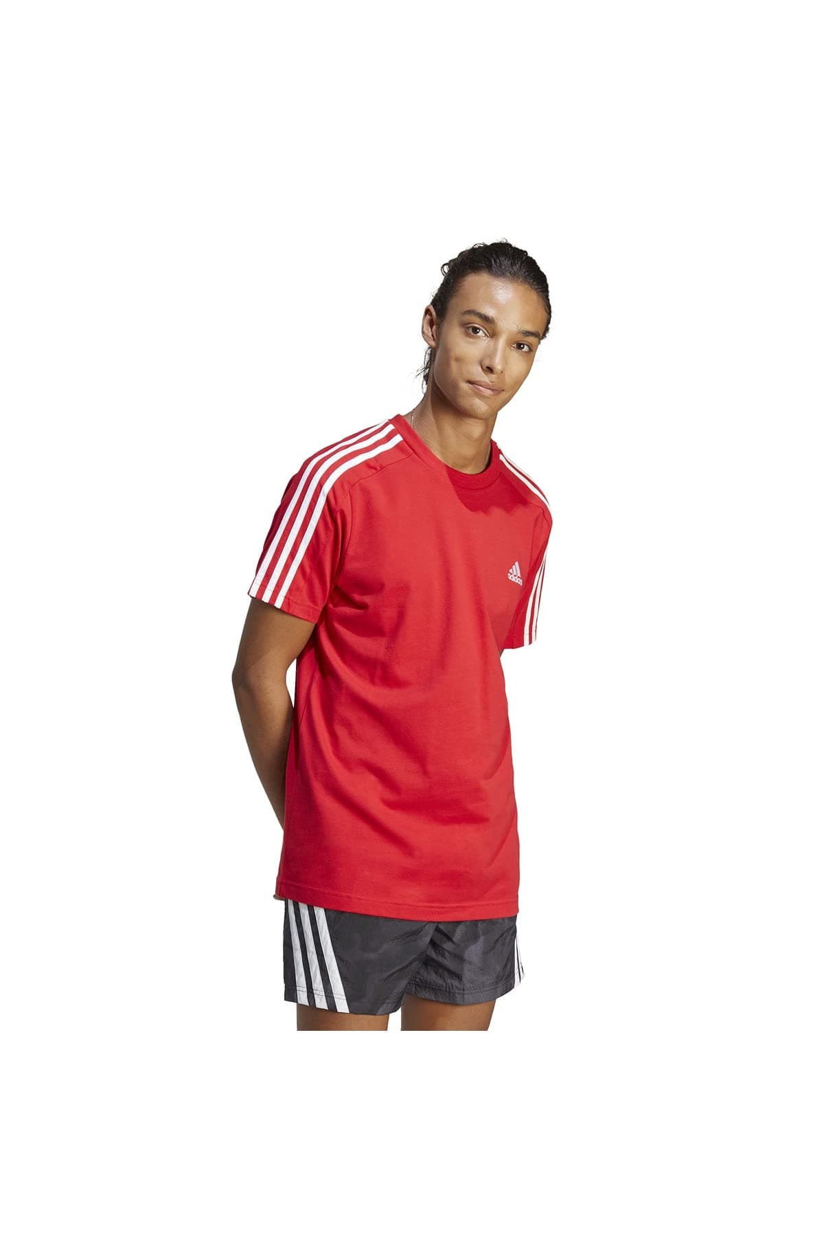adidasmens Essentials Single Jersey 3-Stripes T-Shirt