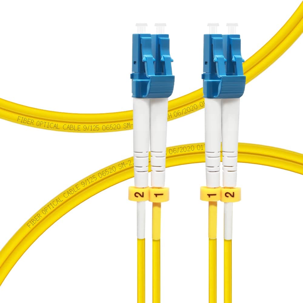 1M/3ft OS2 Single Mode LC to LC Fiber Patch Cable, SM Singlemode Duplex, SMF Fiber Optic Cable Cord, 1G/10GB, 9/125um, LSZH, Option: 0.2M - 200M
