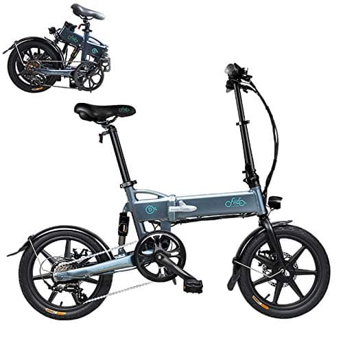 FIIDO Foldable Electrics Bike Variable Speed Rear-Shock Absorber Three Work Modes Lightweight Aluminum Alloy Folding Bike Easy to Storage 16 Inch Wheels with Disc Brake Motor Electric Bicycles