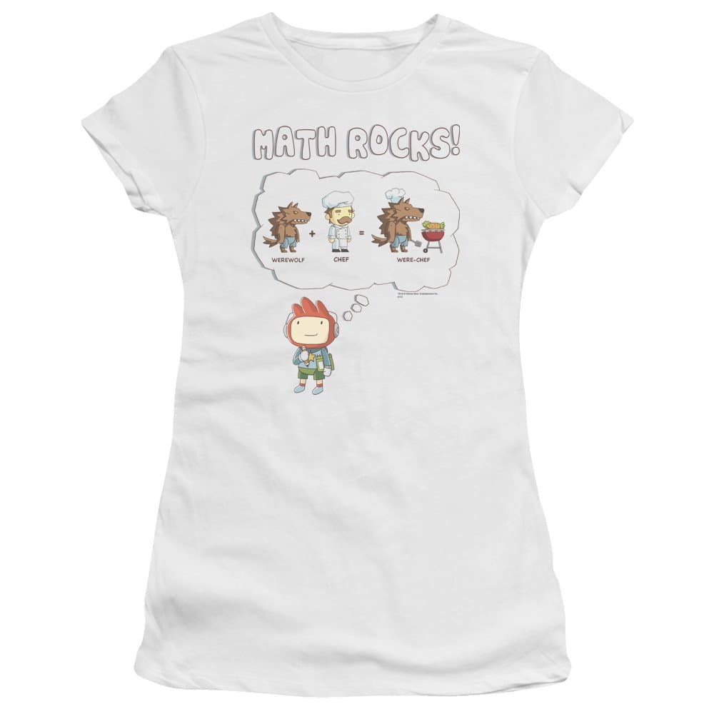 Scribblenauts Puzzle Action Video Game Math Rocks Juniors Sheer T Shirt Tee