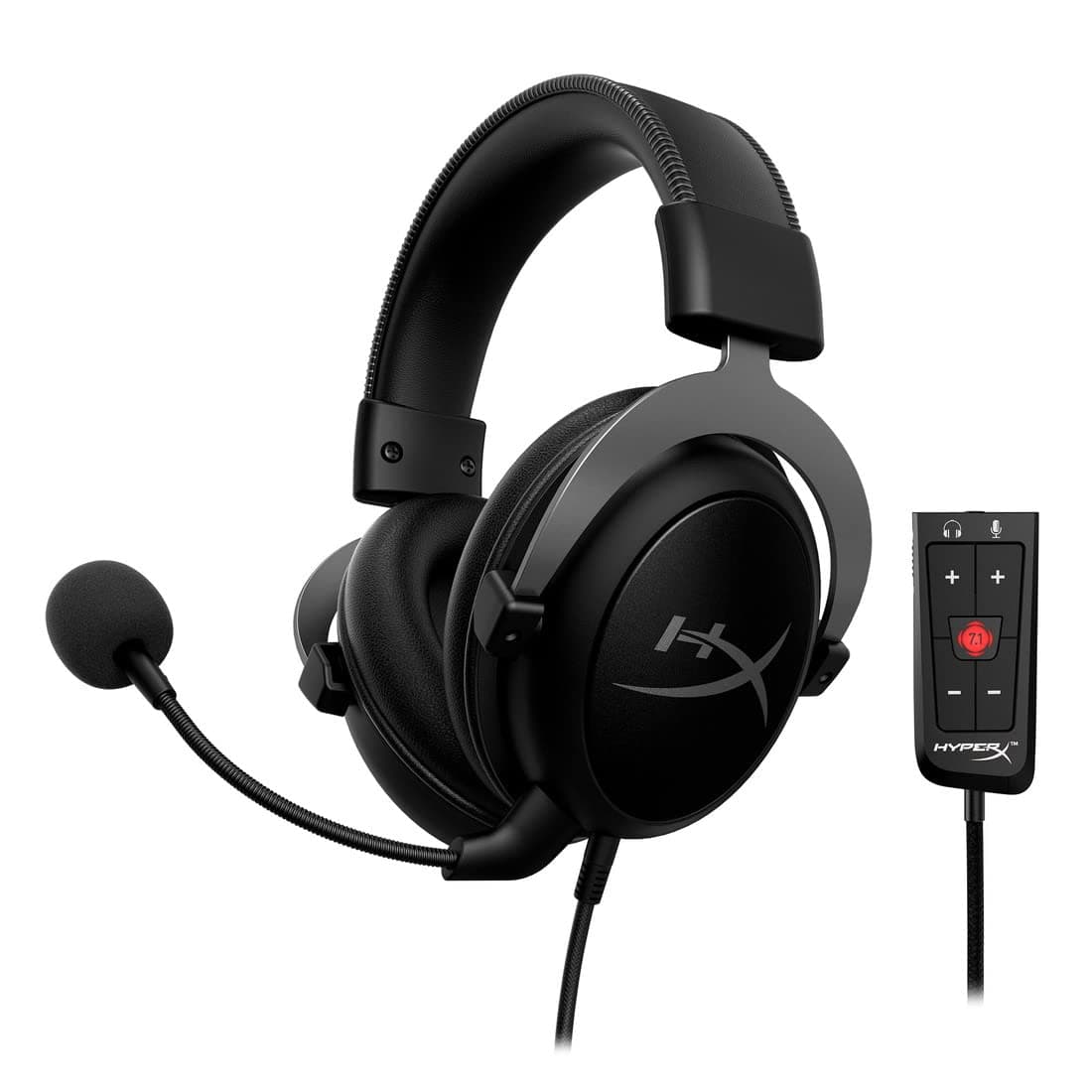 HyperX KHX-HSCP-GM Cloud II Gaming Headset with 7.1 Virtual Surround Sound, USB Audio Control Box, Gunmetal, Original Data Bonus (4P5L9AA)