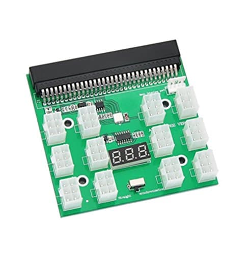 Ethereum ETH ZEC Mining Power Supply, 12V GPU/PSU Breakout Board Adapter with 12 Port of Graphics Card 6pin Output for HP 750W / 1200W/ 1500W Server,BTC Miner Machine (12 Port)