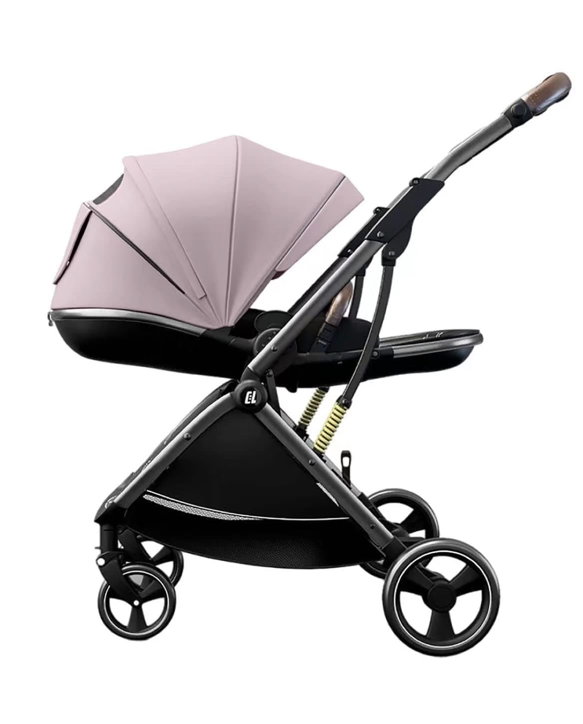 Babyclub Shock Absorption Foldable 2 Way Stroller For Newborn to 3 Years Old BabIes (Pink)