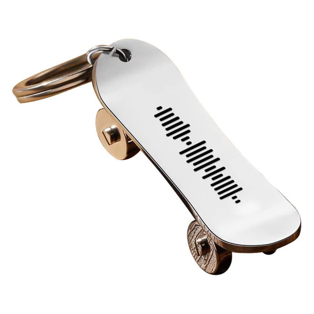 SOUFEELPersonalized Metal Keychain Custom Spotify Code Scannable Song Skateboard Keychains Novelty Gifts for Men Boyfriend