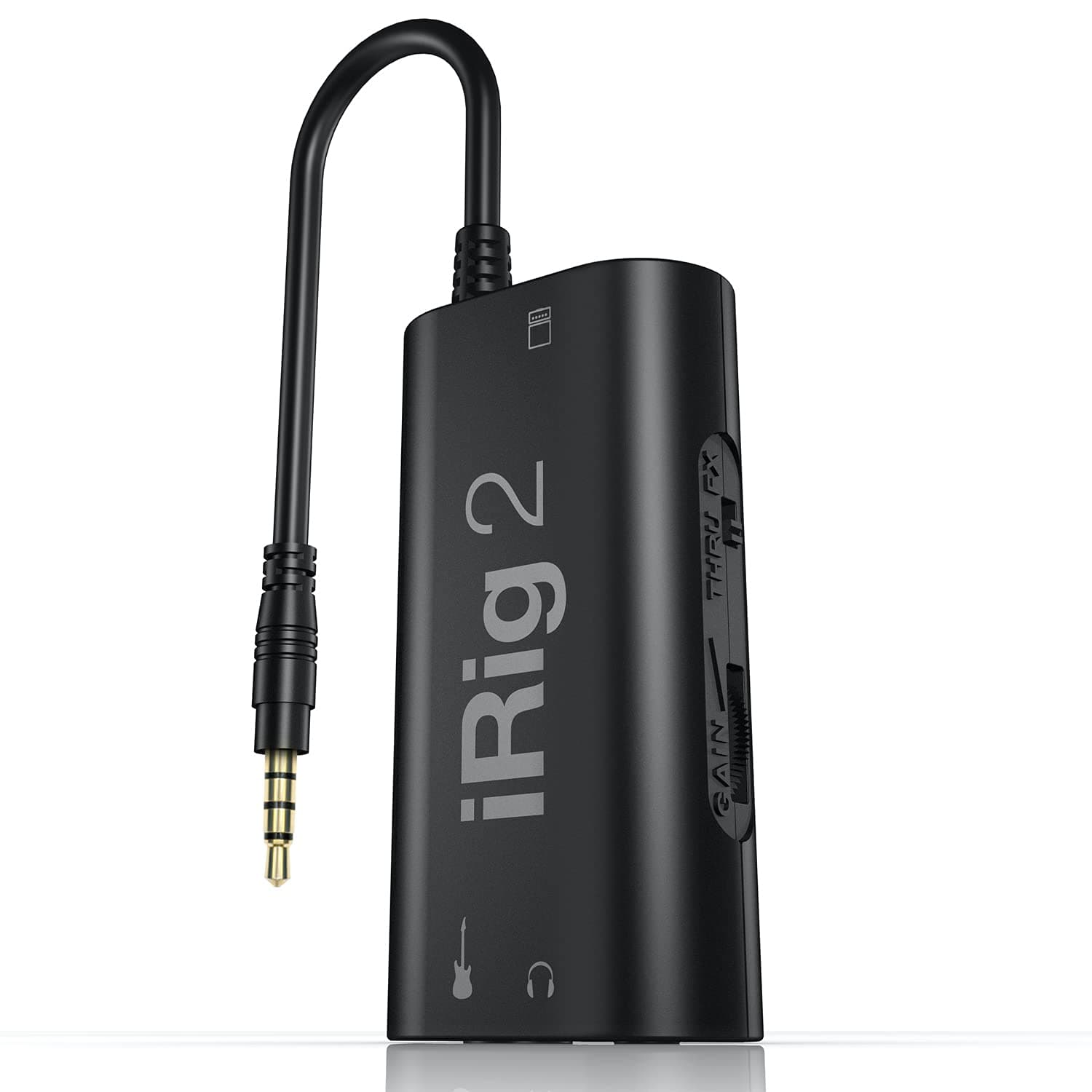 IK Multimedia iRig 2 Guitar Interface for iOS and Mac TRRS Guitar Interface with Stereo Headphone, Interface Adaptor for iPhone, iPod Touch & iPad