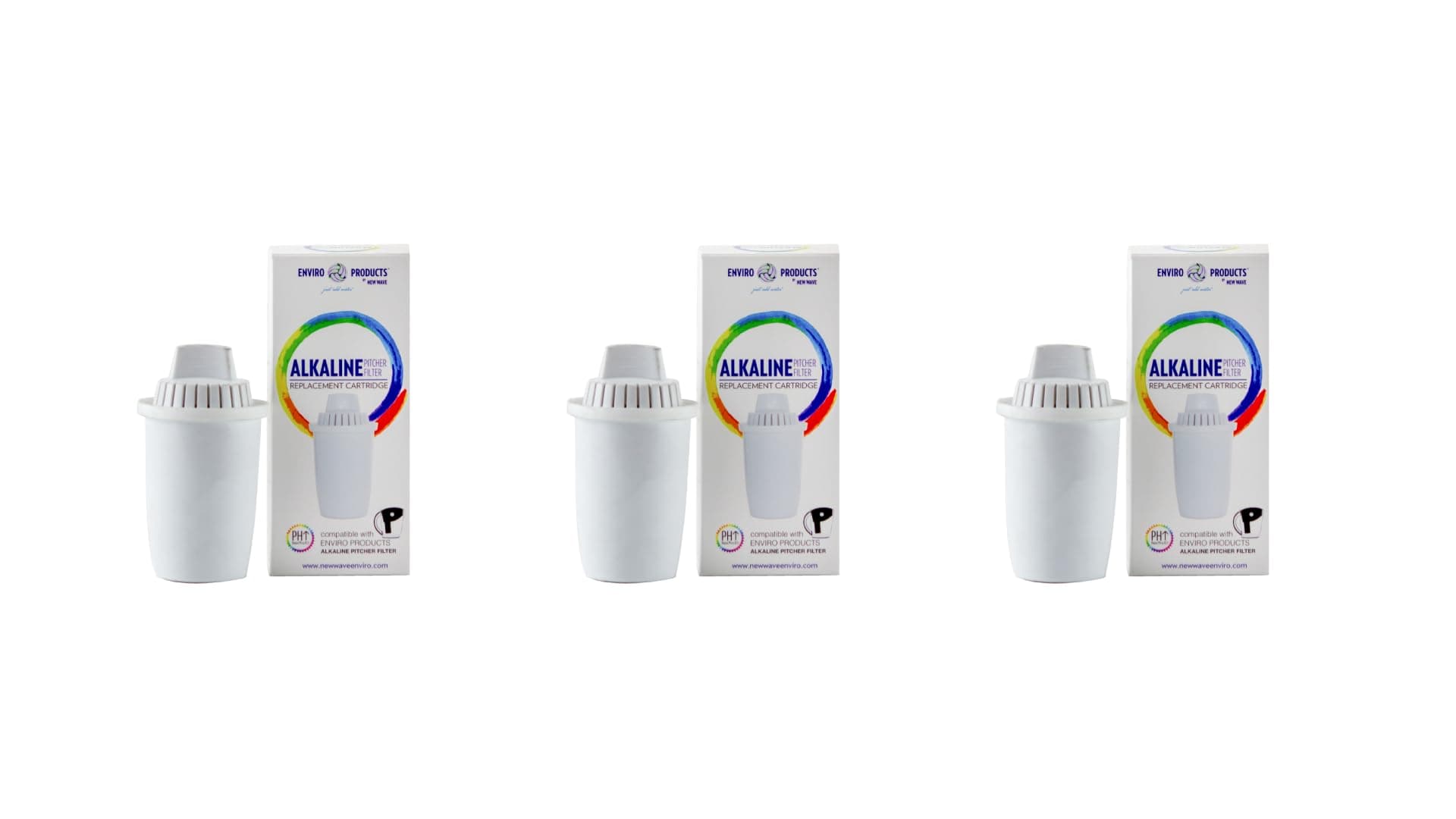 Products Alkaline Replacement Cartridge 3 Pack Pitcher Filter, 3 Count (Pack of 1), White