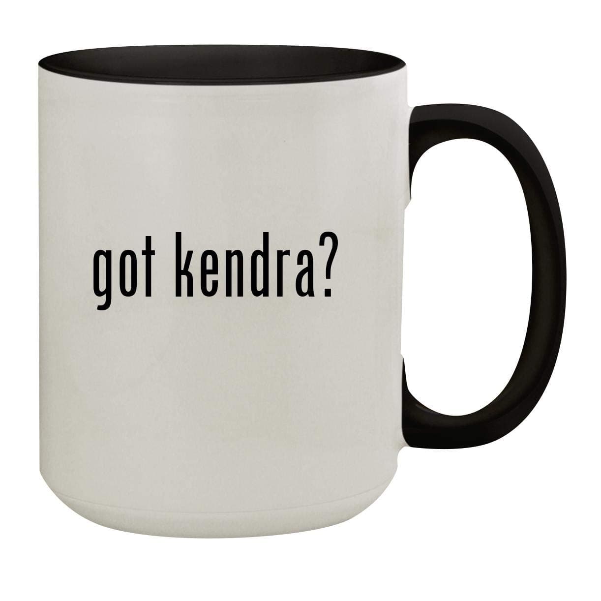 got kendra? - 15oz Colored Inner & Handle Ceramic Coffee Mug, Black