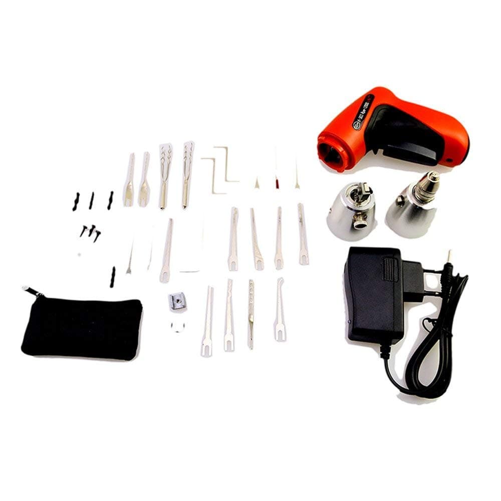 Cordless Electrical Lock Pick Gun Locksmith Tool Kit with 25pcs Lock Pick Tools Easily Open Locks