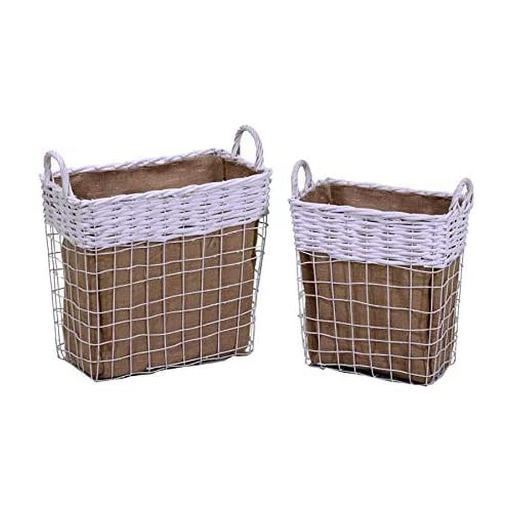 Vacchetti Giuseppe 2316540000 Basket, Wicker, White, Medium, 2 units