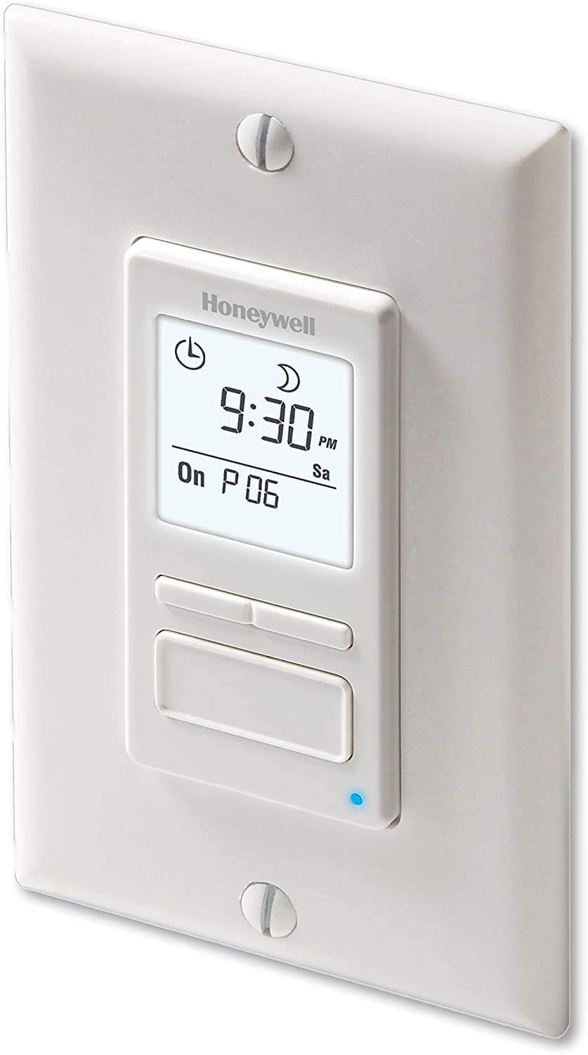 Honeywell Home RPLS740B1008 Econoswitch 7-Day Programmable Light Switch Timer, White