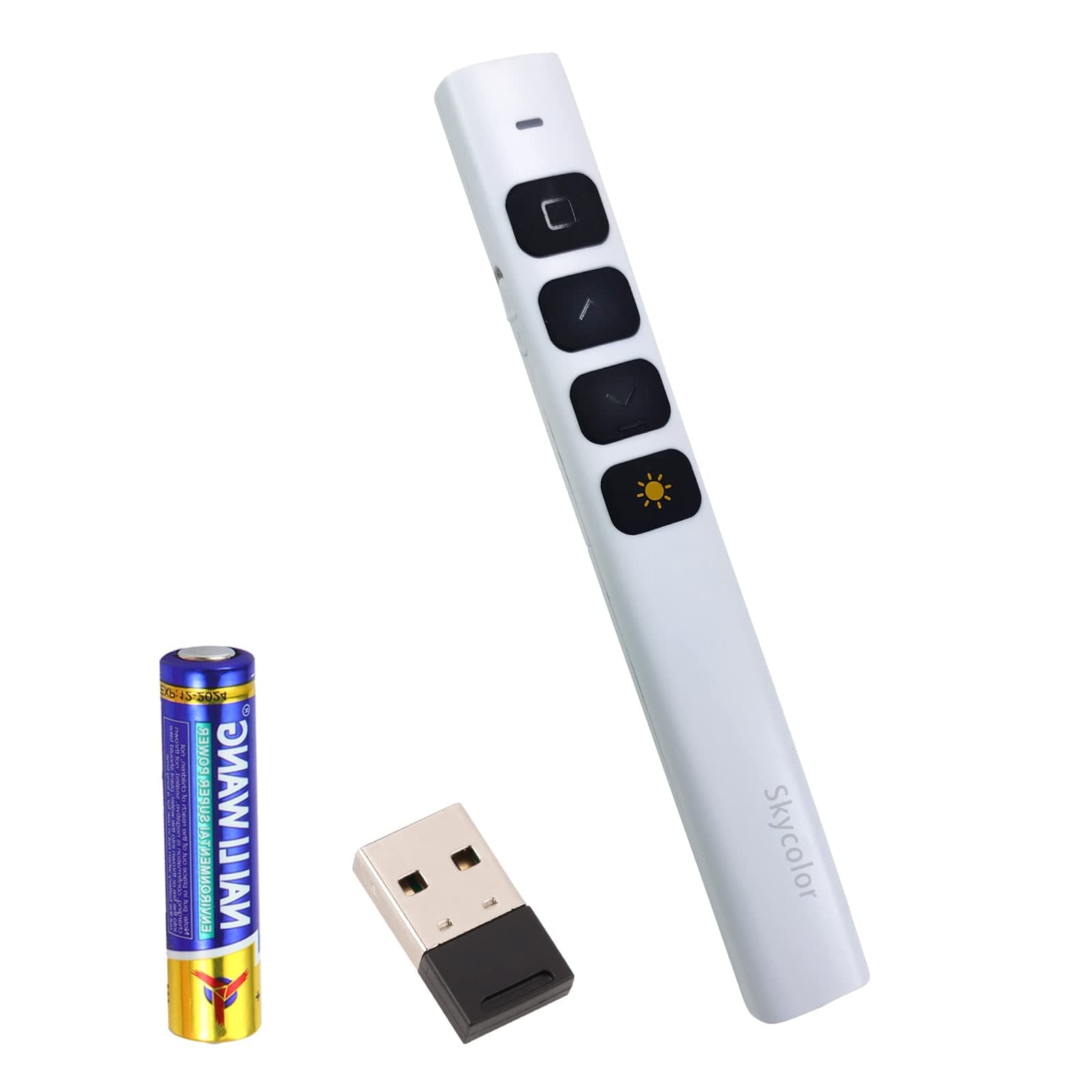Presentation Clicker Wireless, Skycolor Wireless Presenter Remote, Laser Pointer Office Presentation Pointers Presentation clicker for Keynote/PPT/Mac/PC/Laptop(Battery Included)