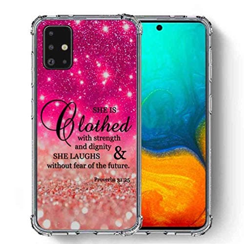 for Samsung Galaxy A71 Case, SuperbBeast [Proverbs 31:25 She is Clothed in Strength and Dignity] Ultra Slim Thin Protective Case Cover/Reinforced Corner