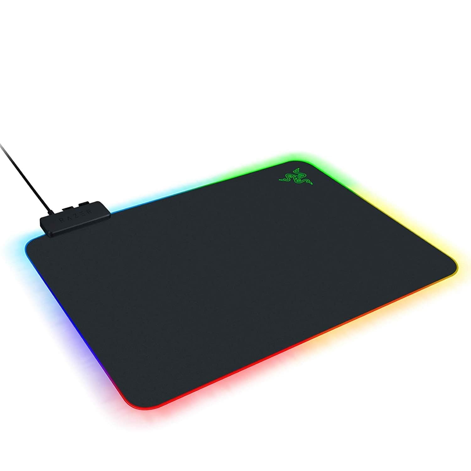 Firefly V2 -Hard Surface Gaming Mouse Mat(Micro-Textured Surface, Cable Holder, RGB Chroma Lighting) Black