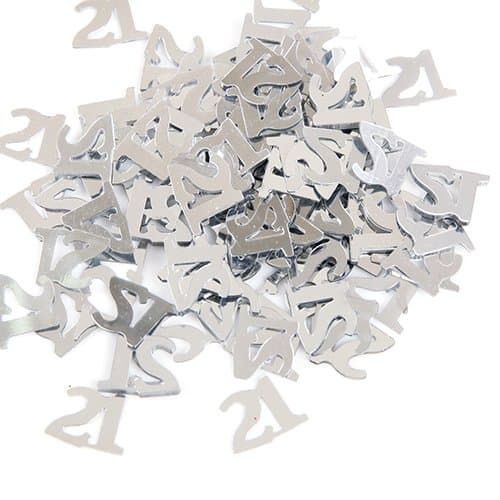 Silver 21st Birthday Confetti - 14g