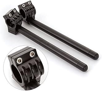 43mm 7/8" Motorcycle Aluminum CNC Regular Fork Tube Clip On Handlebar Replaceable Fit for CBR600 F4I GSXR750 YZF R6 ZX10R Universal Bike Cafe Racer Black