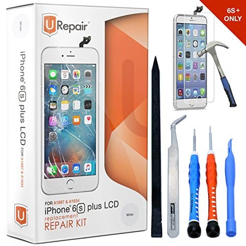 iPhone 6s Plus Screen Replacement White LCD Premium Complete Repair Kit with Tools -Easy Manuals Videos and Instructions with Glass Screen Protector,3D Touch 6s Display Assembly