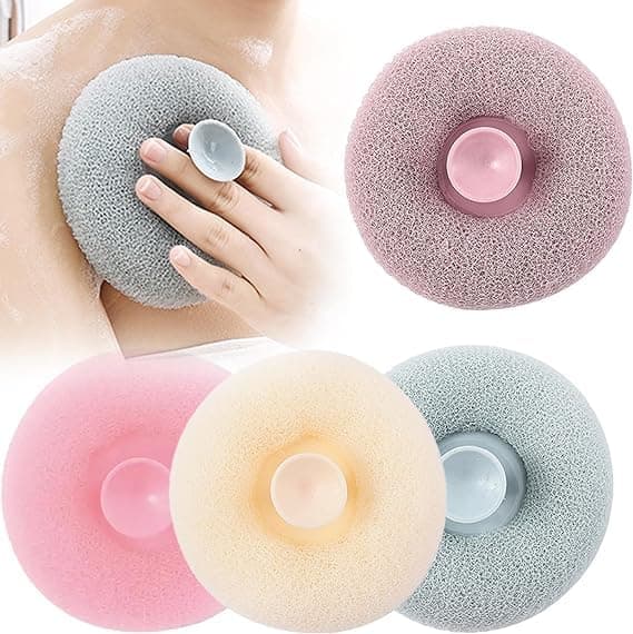 (2Pcs) Super Soft Bath Sponge Flower, Sponge Flower with Suction Cup, Bath Sponges for Shower Women Men. (Multicolor)