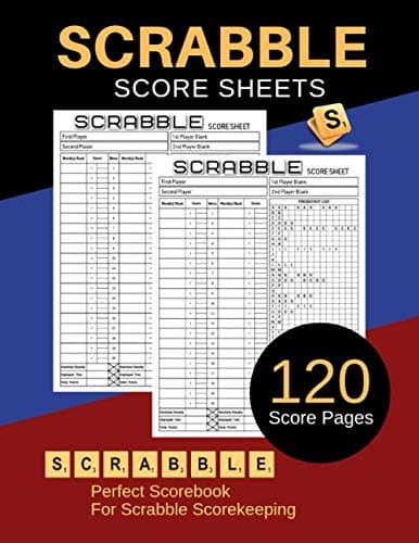 Scrabble Score Sheets: Scrabble Score Record | Score Keeper Notebook | Perfect Scorebook for Scrabble Scorekeeping | Games Record |120 Score Sheets for ScoreKeeping| Size : 8.5"x11" (Gift)