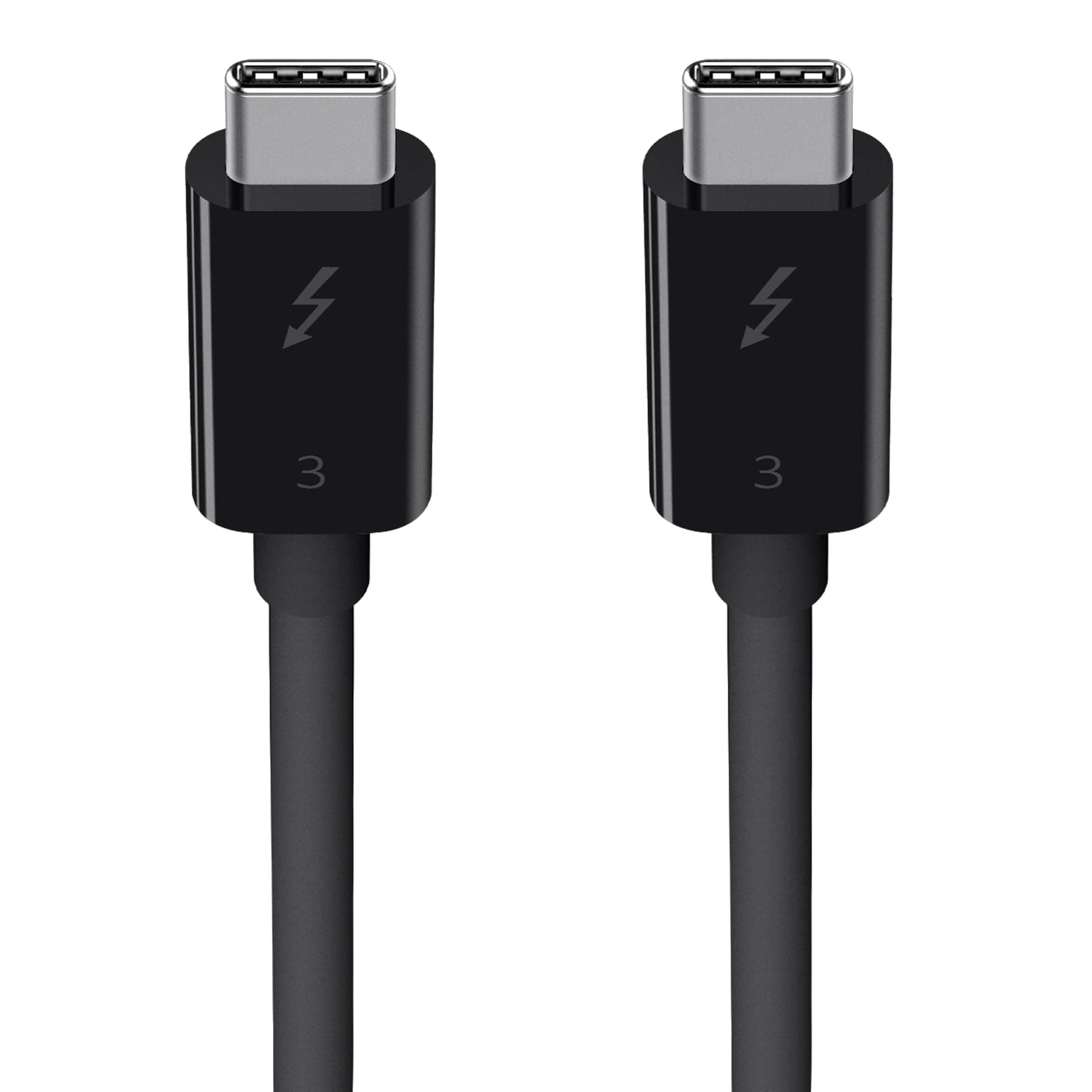 Thunderbolt 3 Cable (USB-C to USB-C) - Up to 100W Fast Charging, MacBook Air & Galaxy Compatible, 5K/Ultra HD, 2.6ft Black