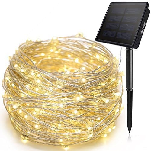 200LED Solar String Lights Waterproof, Warm Yellow