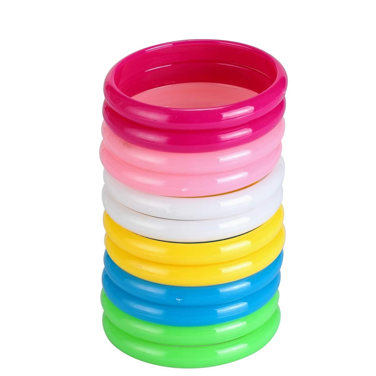 Plastic Bangle Bracelets Candy Color Bracelet Party Favors Pack Birthday Party 12pcs (Each Color 2 Pieces)