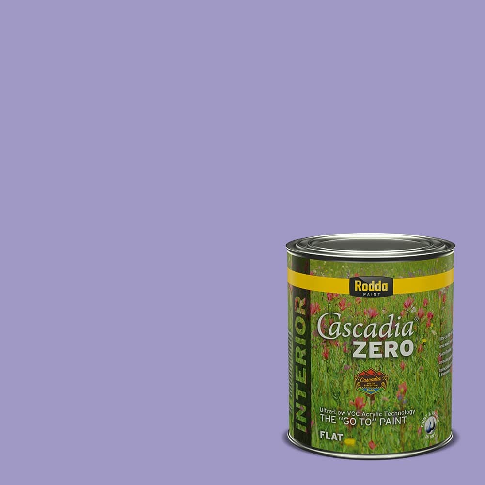 Rodda Paint CASCADIA ZERO Interior Flat Paint & Primer in One, Quart, Purple Haze