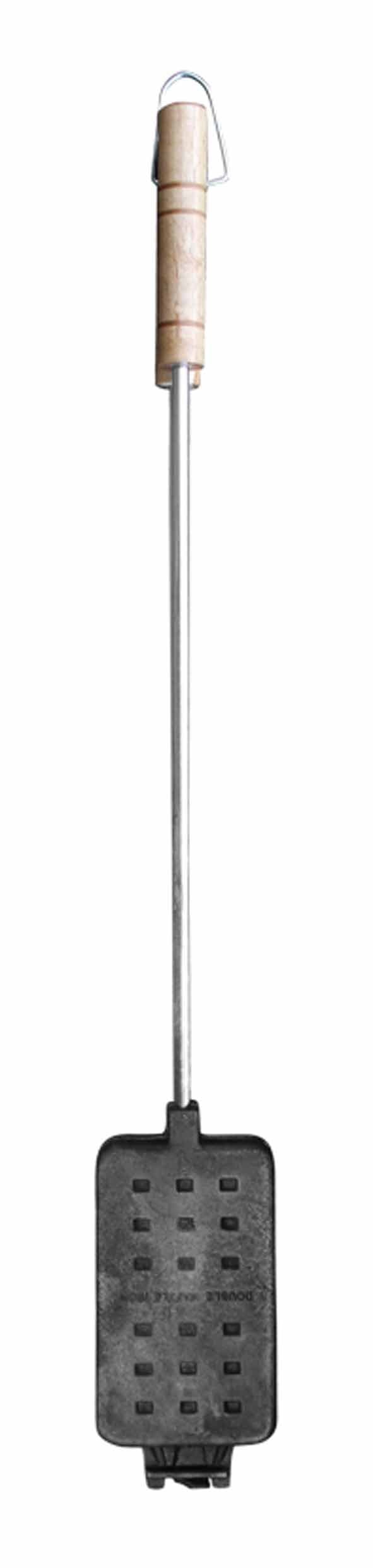 Gardeco Long Handled Cast Iron Waffle Iron - Black