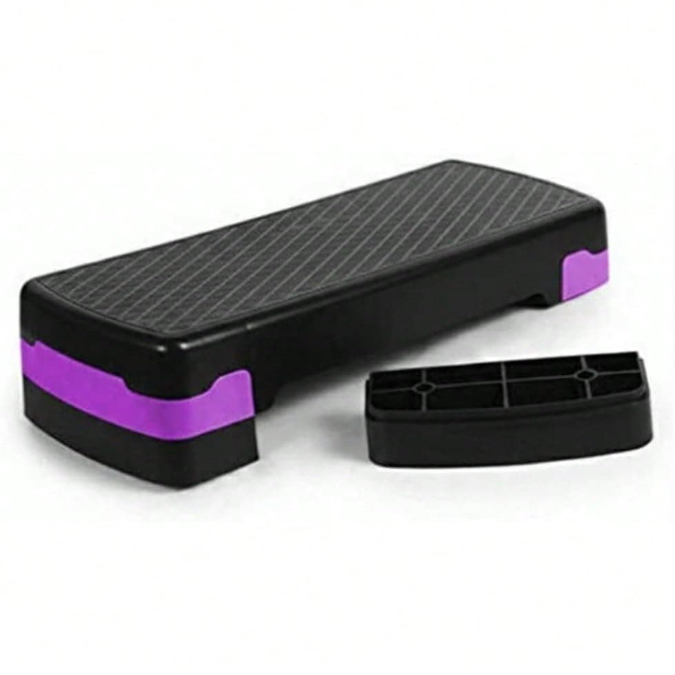 Adjustable Aerobic Step Platform, Exercise Stepper with Non-Slip Surface, Black and Turquoise