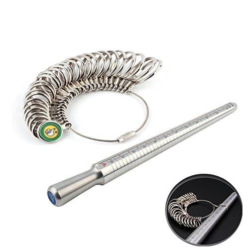 US Size Silver Ring Sizer Finger Sizing Jewelers Measuring Stick Metal Finger Ring Gauge Set Mandrel Jewelry Tool Equipment
