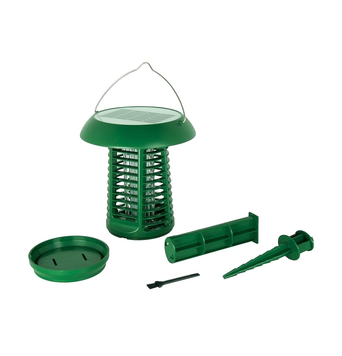 Solar-Powered Insect Zapper | UV Light Lure | Low-Voltage Grid | Outdoor Flying Pest Control | Moths Gnats Mosquitoes | Cottage Beach Backyard Hunting Fishing Camping Barbecue | Green