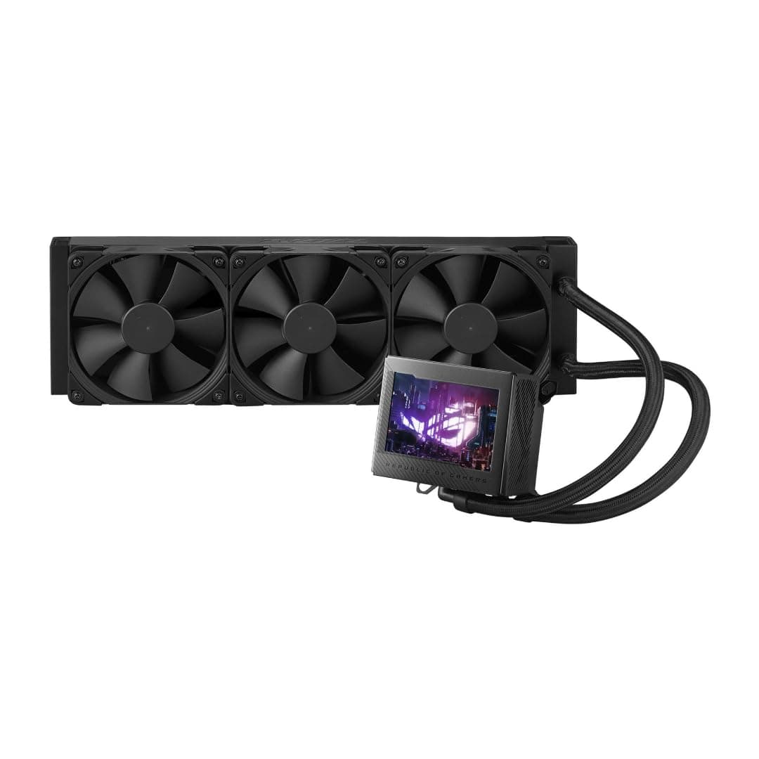 ROG Ryujin III 360 All-in-one Liquid CPU Cooler with 360mm Radiator. Asetek 8th gen Pump, 3X Noctua industrialPPC 120mm Fans, 3.5” Color LCD