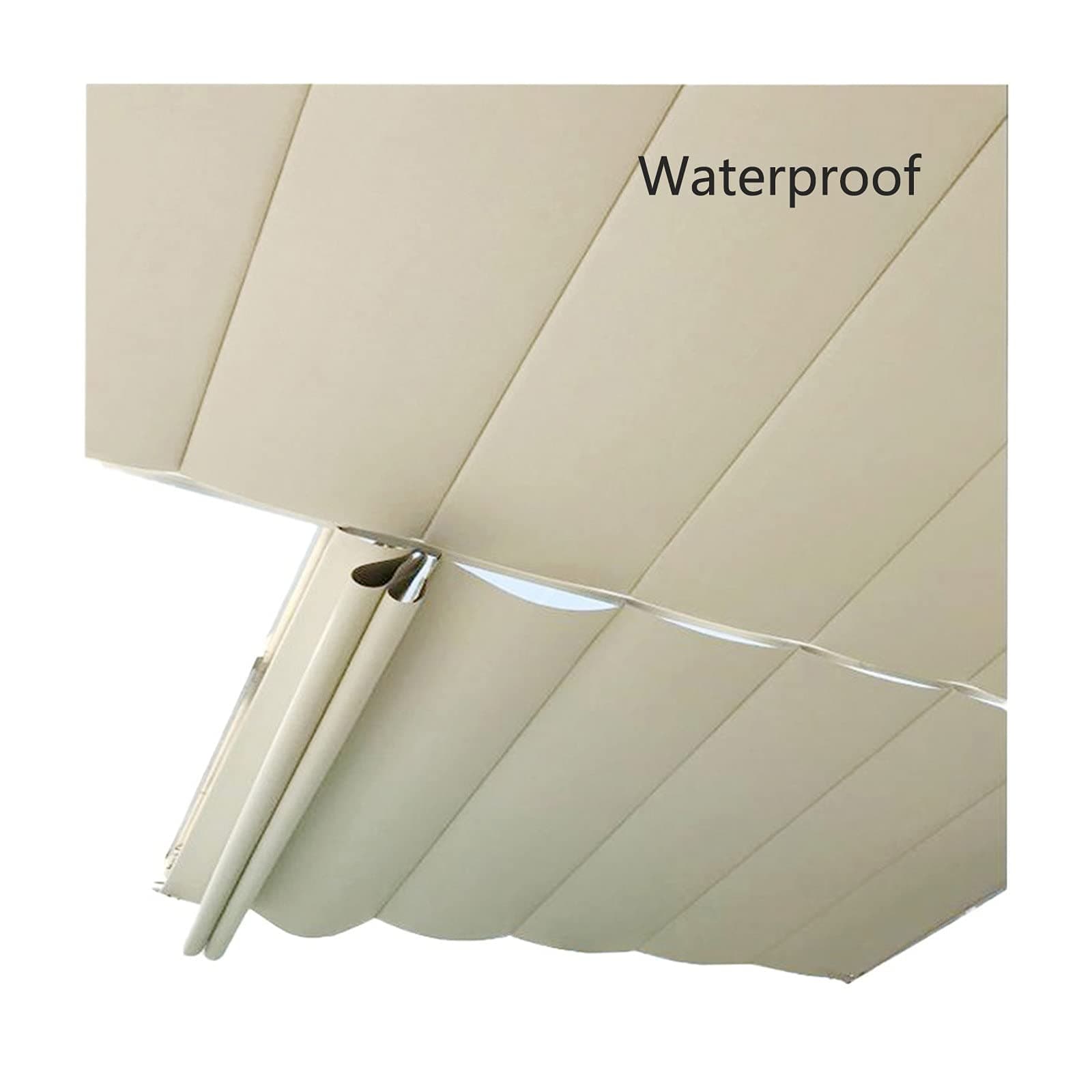 AOTNZ Extendable Wave Shade Sails, Slide On Wire Retractable Awning Replacement Cover, Waterproof Polyester Fabric For Pergola Deck Patio Sun Room, Customizable (Color : Beige, Size : 1.05x6m)