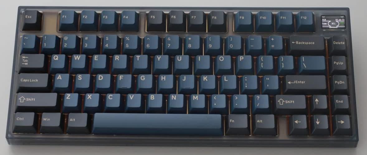 keydous NJ81 Wireless Mechanical Keyboard with Customizable Screen Bluetooth/2.4G/Wired 75% Hot-swappable Gaming Keyboard with RGB PBT Keycap for Win Mac