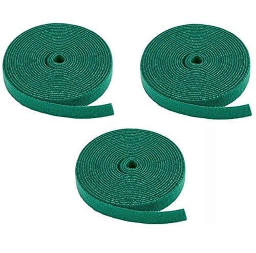 7.5 Metre - 3 Rolls Hook and Loop Tie Tape Plant Shrub Garden Sewing Green Strap.