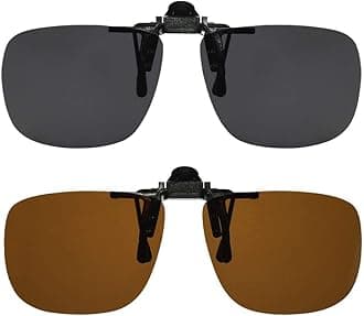 Clip On Sunglasses Flip Up Polarized Sunglasses Clip onto Eyeglasses Over Prescription Glasses Case Included
