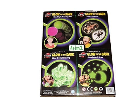 Kids Fun Science Projects, Glow in the Dark Glowing Magic Bouncing Balls, Glow Creatures, Glowing Crystal Growing Set, Glow Snow and Stars.
