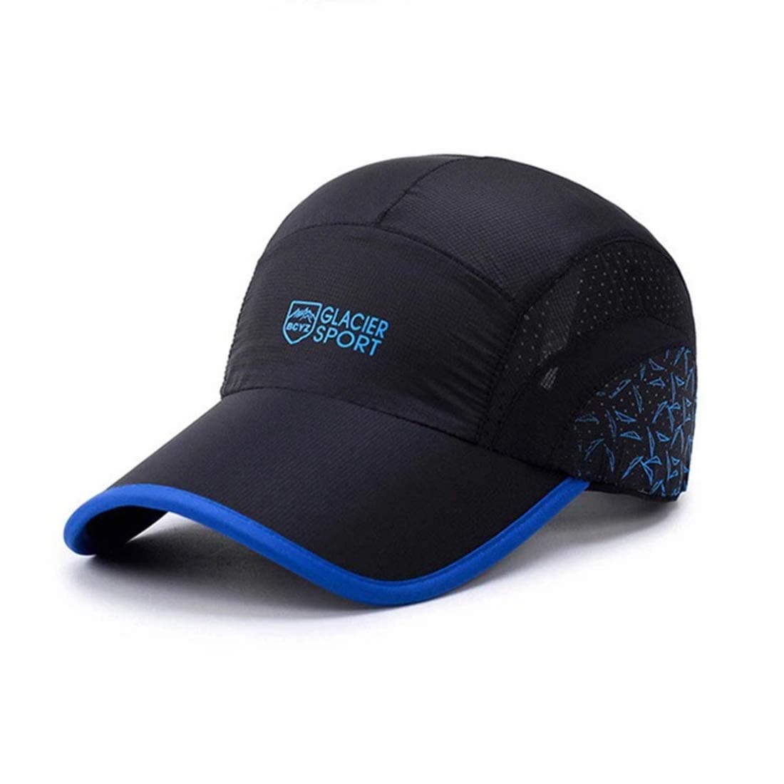 Summer Breathable Mesh Baseball Cap Quick Drying Hats for Men UV Protection Outdoor Cap (Black, 8002A)