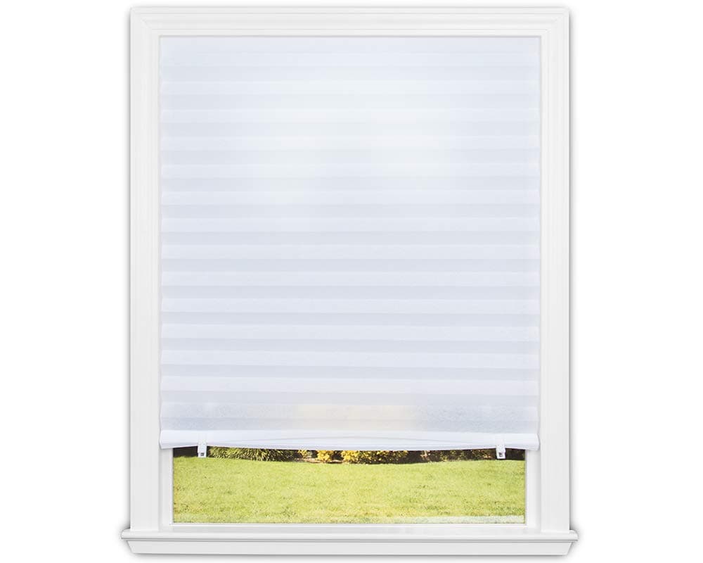 Redi Shade No Tools Original Light Filtering Pleated Fabric Shade White, 36" W x 72" L, 1 Pack