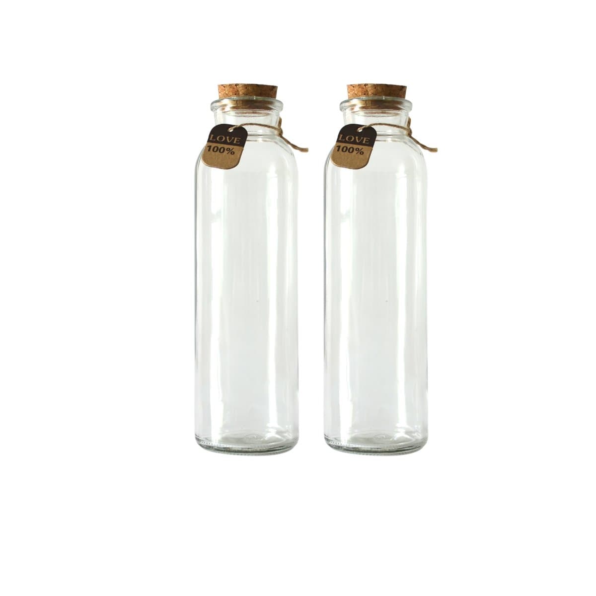 ELYSAID 2Pcs 350ml Glass Bottles With Corks Wishing Message Sample Small Empty Vials