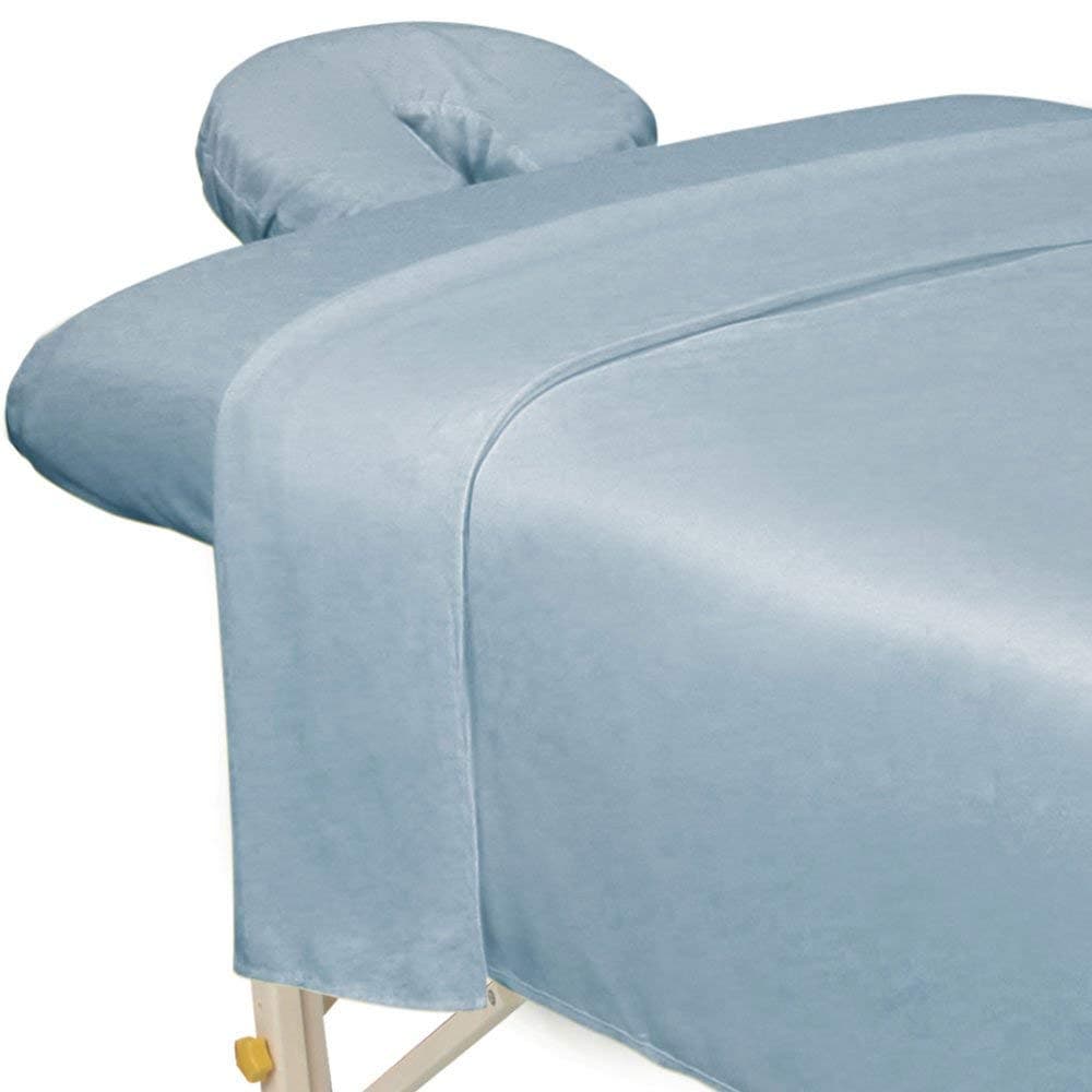 Premium Microfiber 3-Piece Massage Sheet Set, Wisteria, Ultra-Light, Stain, and Wrinkle-Resistant Includes Flat, Fitted Sheet and Massage Face Rest Cover