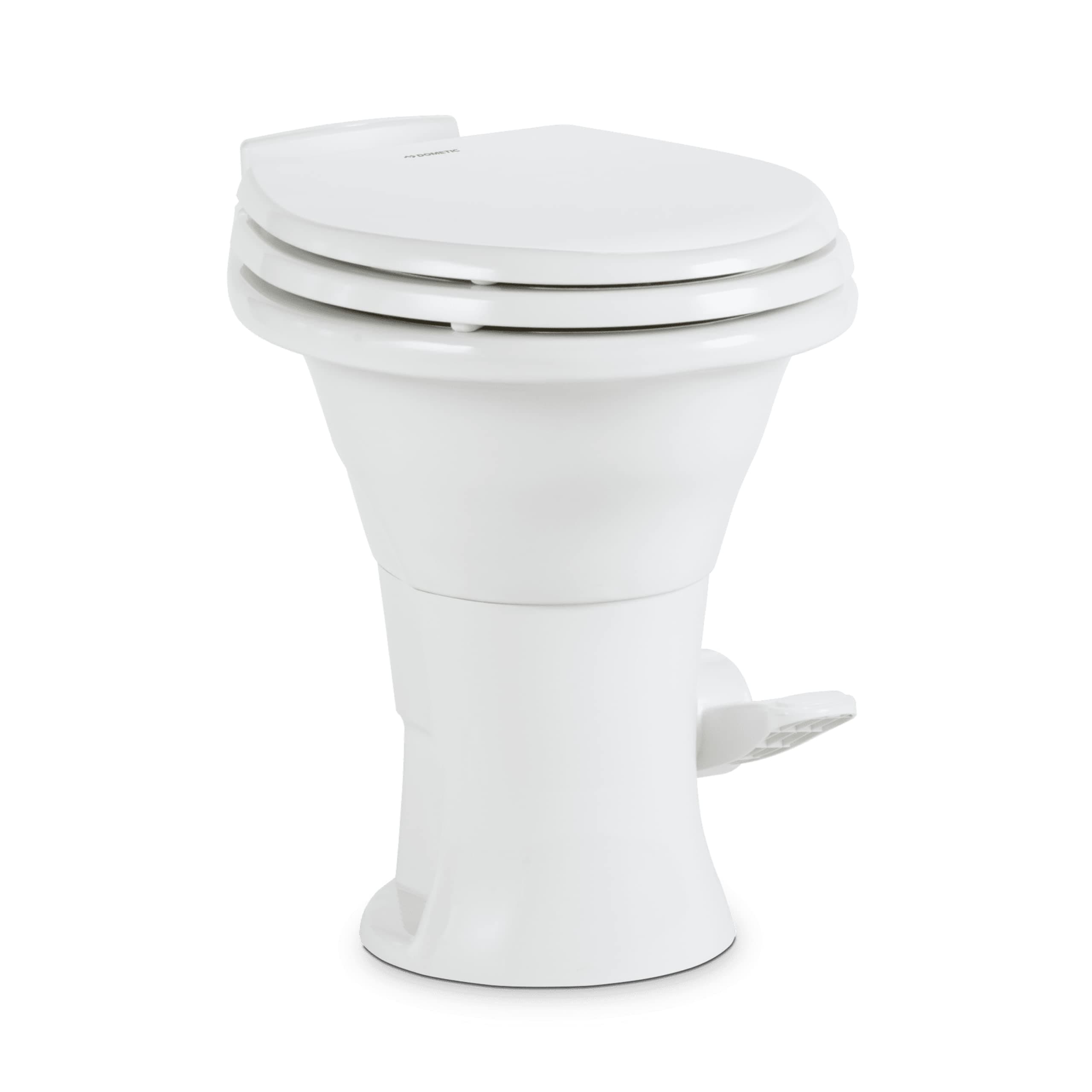 Dometic 310 Standard Toilet - White Rectangular Lightweight Efficient Pressure Reinforced Power Flush Slow Close Seat Cover - Perfect for Modern RV