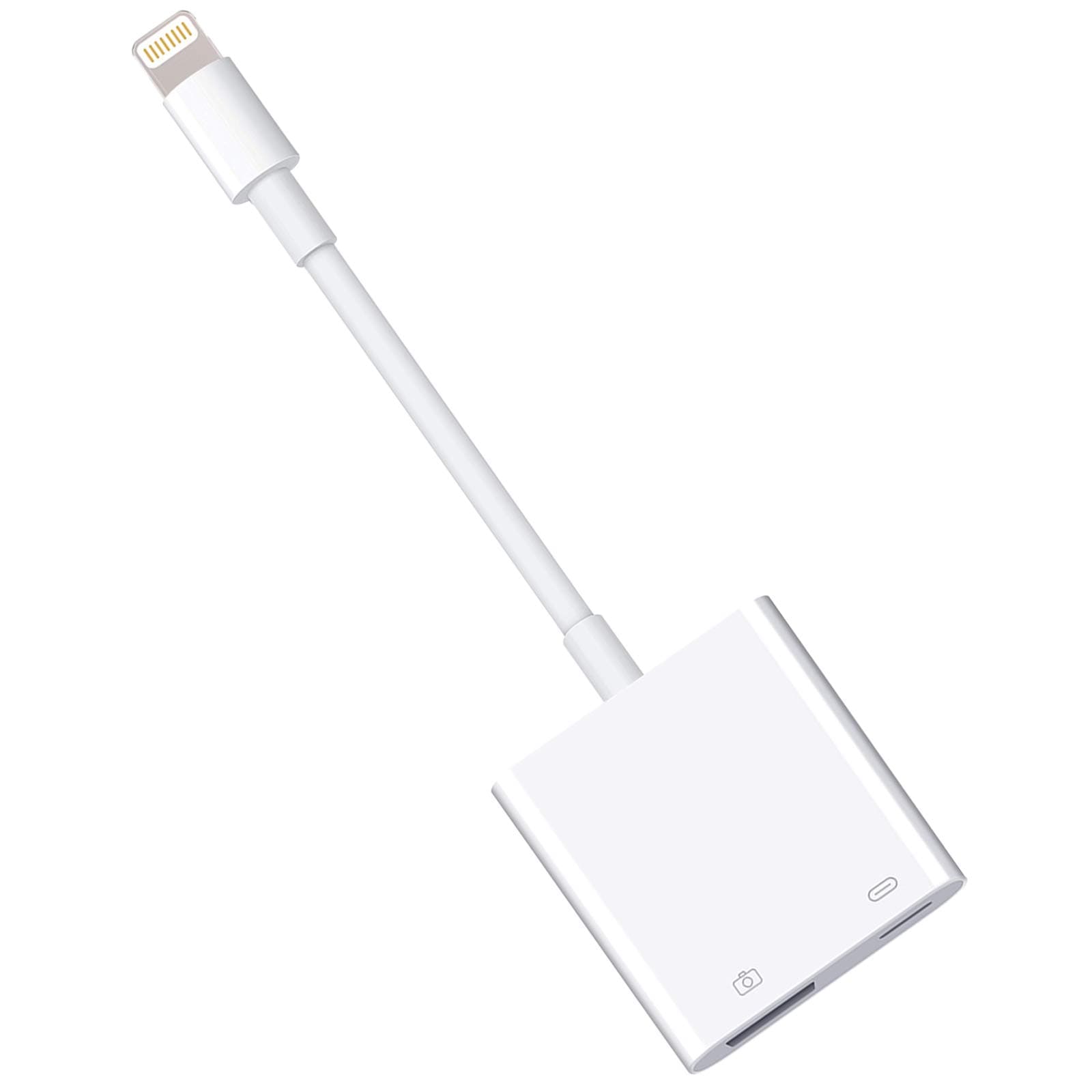 Microware USB Camera Adapter, 2 in 1 USB 3.0 Female OTG Adapter with Fast Charging Port Compatible with iPhone XSmax XS XR X 8 7 6 Plus/iPad Mini Air Pro