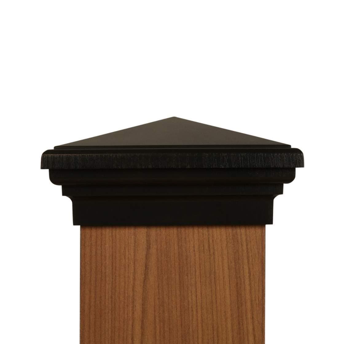 6x6 Black Post Cap (5.5") for Pressure Treated Post New England Pyramid Style Square Top for Outdoor Fences, Mailboxes and Decks, by Atlanta Post Caps Also Available in 6"x6" Actual