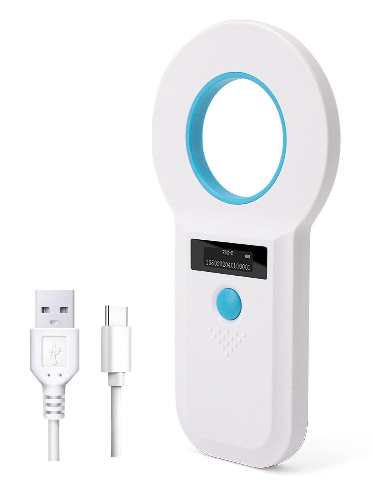 Pet Microchip Scanner, 128 Data Storage Animal Tag Scanner Rechargeable Handheld Pet Chip ID Reader with Stable OLED Display for ISO 11784/11785,FDX-B