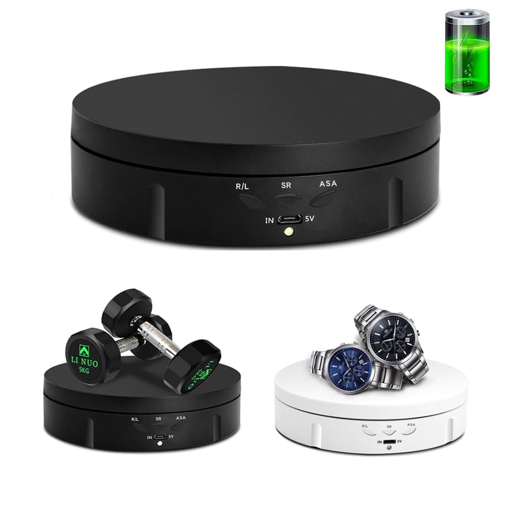 JAYEGT Motorized Rotating Display Stand, Load 5.75"/22lbs, 360 Degree Rotating Display Stand for Photography Products Shows, Jewelry, Watches, Models