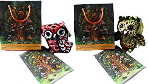 Owl pals from The Enchanted Forest Gift Set 6" Bean Bag Plush Owl, Book and Gift Bag - 6 Party Favors (Mixed Set)