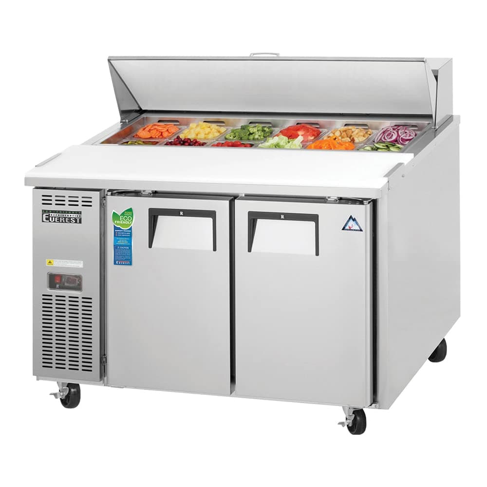 EPR2 47.5" Two-Door Side Mount Sandwich Prep Table, 13-Cubic Feet, NSF