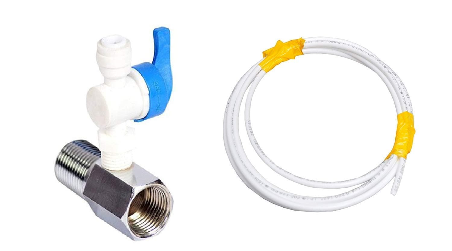 Quntto Plastic Inlet Valve Connector with Coupling with Pipe 2 Meter for Ro Uv Water Filter Purifier (1/4" Size)