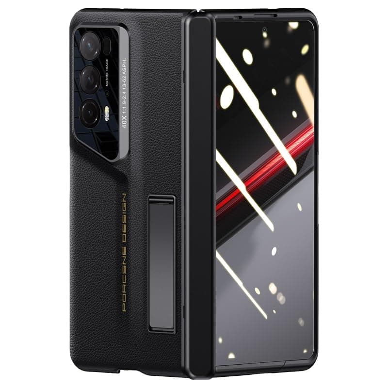 Compatible with Huawei Honor Magic V2 RSR Case [Hidden Kickstand] [Screen Protector] Rugged Shockproof 360 Full Protective Phone Cover+Kickstand Compatible with Honor Magic V2 RSR (Color : Black)