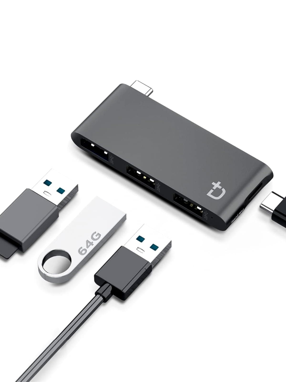 4-in-1 USB-C Hub with Type C, USB 3.0, USB 2.0 for MacBook Pro, MacBook Air, iPad, iPhone, iPod